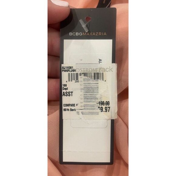 BCBGMaxAzria Blush Pink One Shoulder 100% Silk Ruffle Blouse Top Size S - Picture 15 of 15